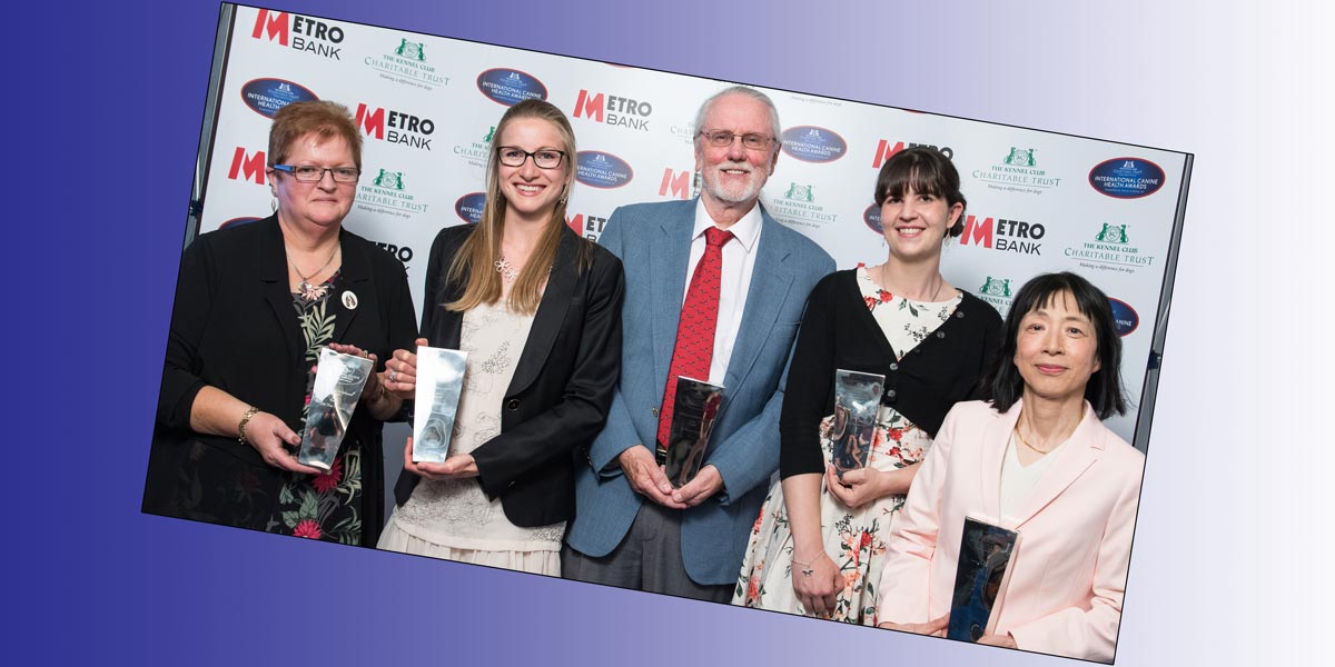 International Canine HA 2018 winners (from left): Tina Watkins, Alice Denyer, Danny Scott, Jennifer Palfreyman and Yasuko Rikihisa. Image © Jeff Spicer / PA