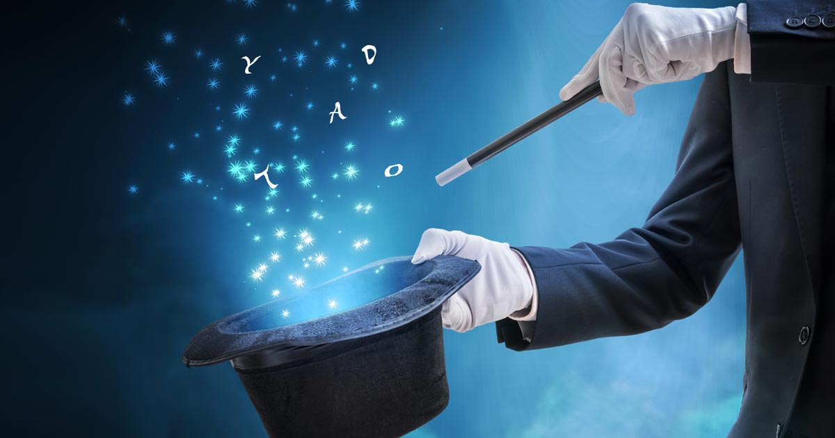 Magic wand and hat.