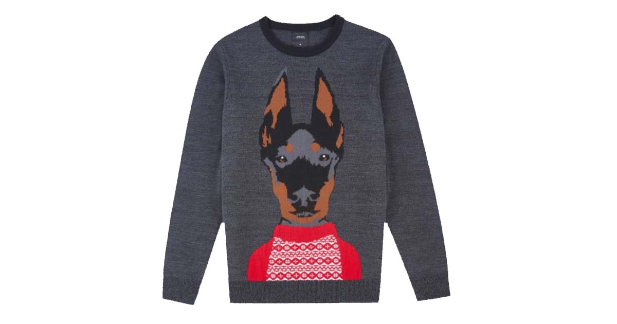 Dobermann Christmas jumper.