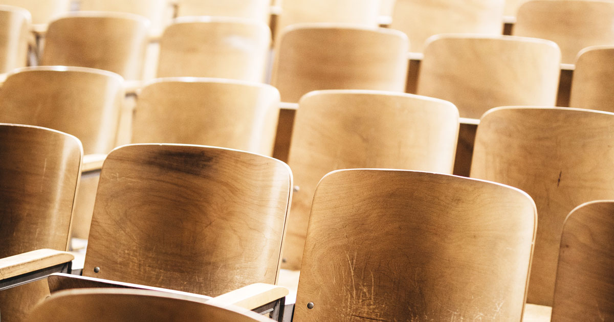 Lecture theatre seats.