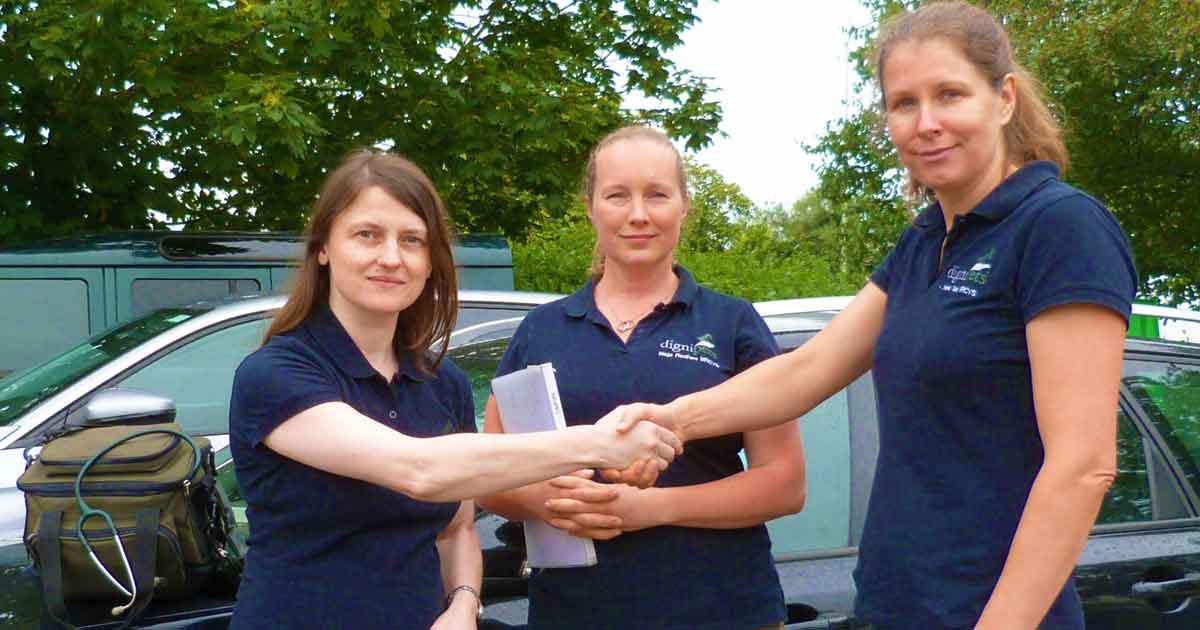 Pictured (from left) are vets Donna Ness, Maja Redfern and Merel Taal.