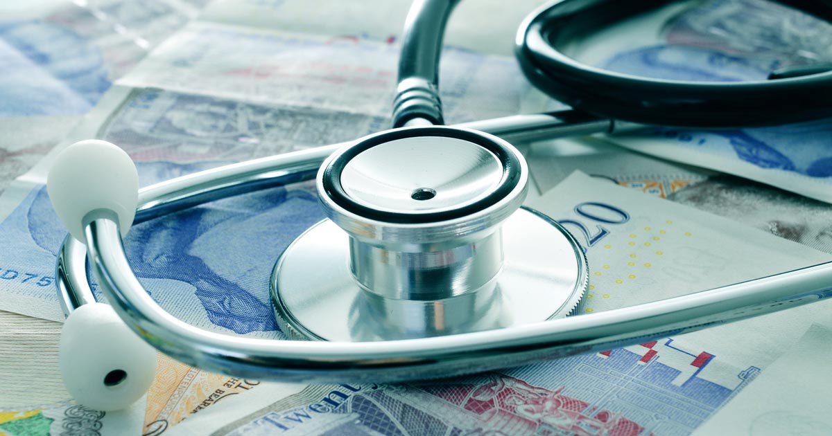 Stethoscope and money.