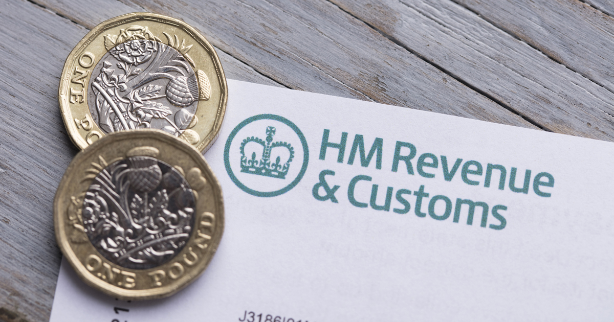 HMRC letterhead with pound coins.