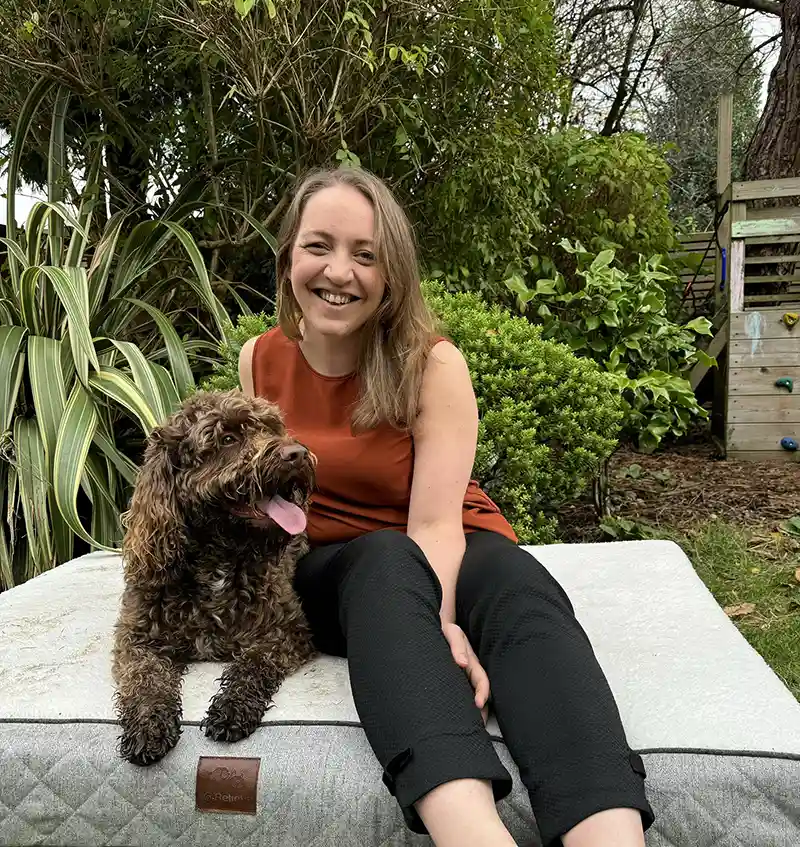 Lauren Davis with VetRelieve dog mattress
