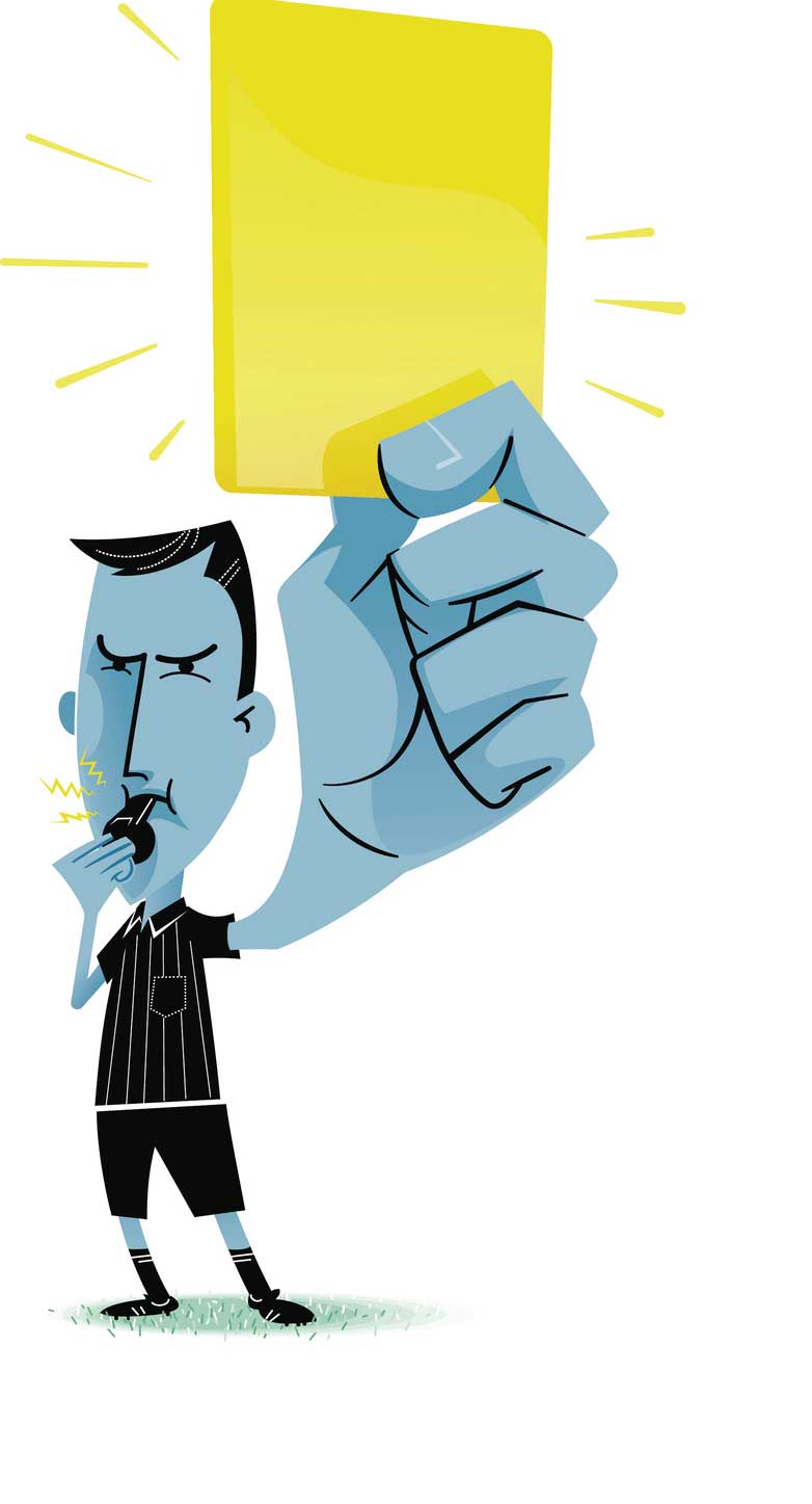 Warning yellow card play by the rules Image: iStock / soberve