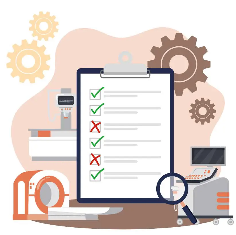 Graphic showing various equipment, including diagnostic machines. Image: PCH-Vector/Chaleampun Tasvad / iStock