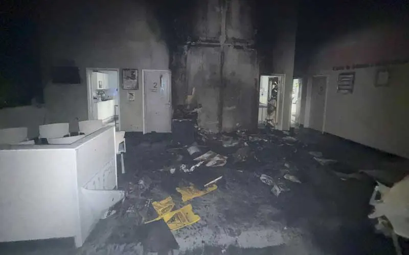 Damage inside the store. Image credit: Essex County Fire and Rescue Service.