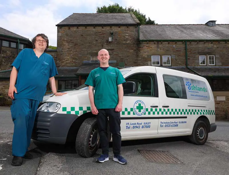 Ashlands vet nurse Thomas Hawcroft and vet Ryan Newman are ready to hit the road with the group’s new pop-up clinic.