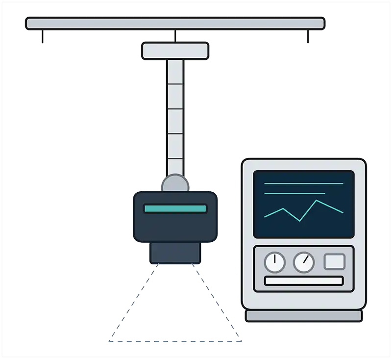 Illustration of an X-ray scanner.